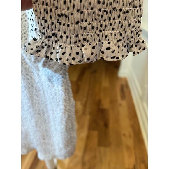 Carolina Belle White Black Dots Ruffle Neck Blouse Plus 2X - Picture 5 of 9